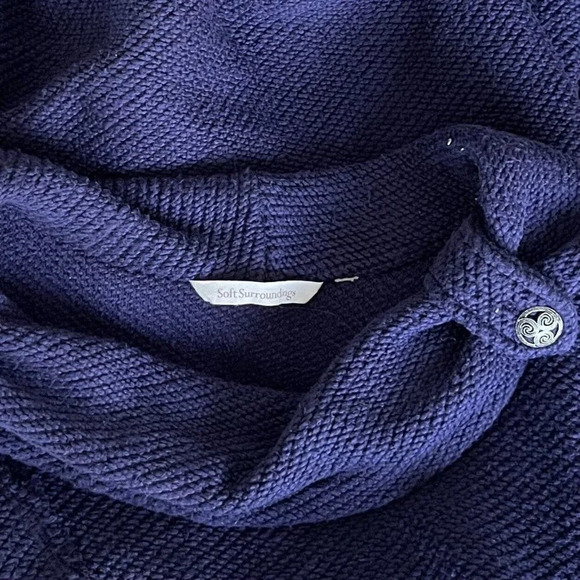 SOFT SURROUNDINGS Breakwater Tunic Sweater Cowl Neck Pullover Asymmetrical Sz M - Picture 3 of 3